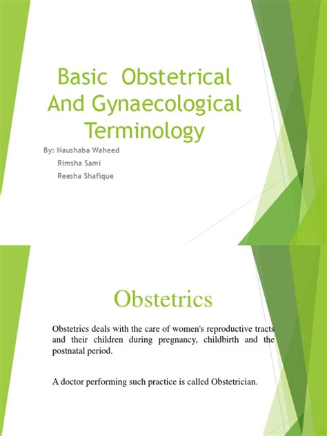 Obstetrics and Gynecology Terminology: A Comprehensive Guide.